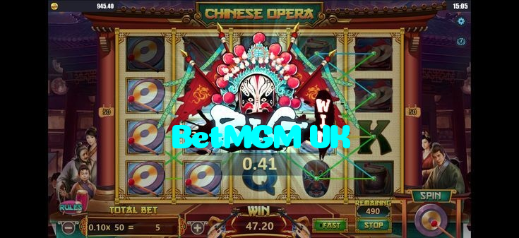 BetMGM UK casino presented on mobile device in Pakistan with slots and live games
